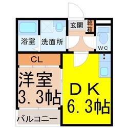 熱田神宮伝馬町駅 徒歩7分 3階の物件間取画像